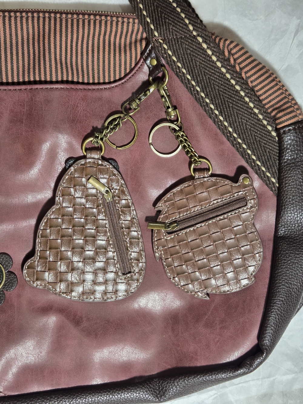 Chala Bowling Bag in Burgundy With 2 Extra Charms! NWT - Picture 3 of 13